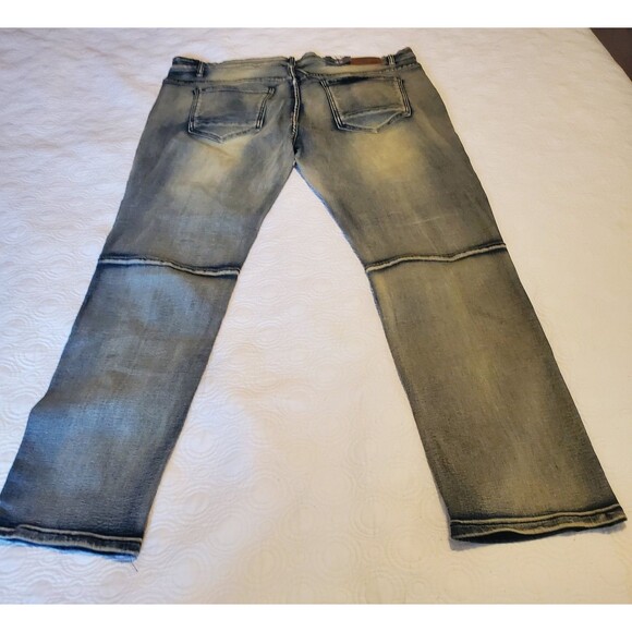 Waimea Mens Moto Jeans Size 42 Skinny Fit Light Blue Denim Wash Distressed Look - Picture 11 of 12